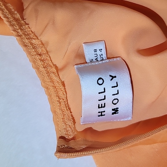 HELLO MOLLY Started With A Kiss Midi Dress Orange Size 4/Small - Picture 8 of 10